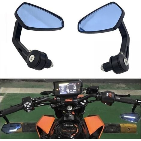 Motorcycle Mirrors,7/8" 22mm Motorcycle Handlebar End Mirror,Anti-Glare Motorcycle Side Mirrors,Retro Motorcycle Handlebar Mirror for Scooter Yamaha Z750 Z1000 MT03 MT09 FZ1 FZ6 (1/5)
