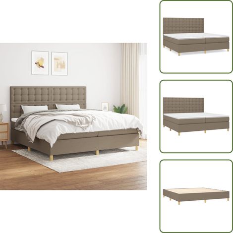 Boxspringbett mit Matratze Taupe 200x200 cm Stoff - Boxspringbett - Doppelbett - Bettenrahmen - Schlafsofa - Lattenrost (1/5)