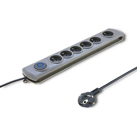 DESCONOCIDO QOLTEC SURGE STRIP 6 DOUILLES 5 M GRIS 50199