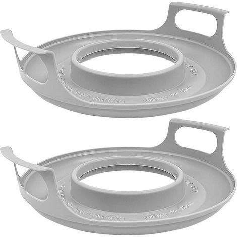 Lot de 2 supports pour bols micro-ondes avec poignées - Assiette froide pour micro-ondes : (1/4)
