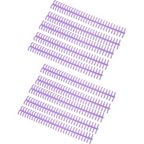 Lot de 10 spirales de reliure à 30 trous, en plastique violet, pour feuilles mobiles, diamètre 1/2 pouce. (1/5)