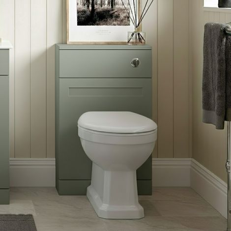Signature Duke Back To Wall WC Toilet Unit 500mm Wide - Matt Reed Green