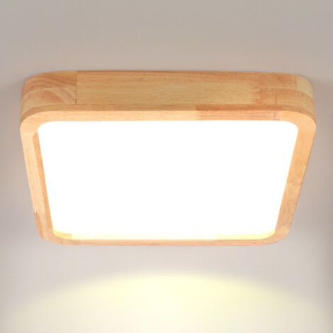 royaluxe- Plafonnier Intérieur Lampe De Plafond Carré En Bois Luminaire Plafonnier Led 4500K Plafonnier Moderne Pour Chambres À Coucher,Salons Couloirs