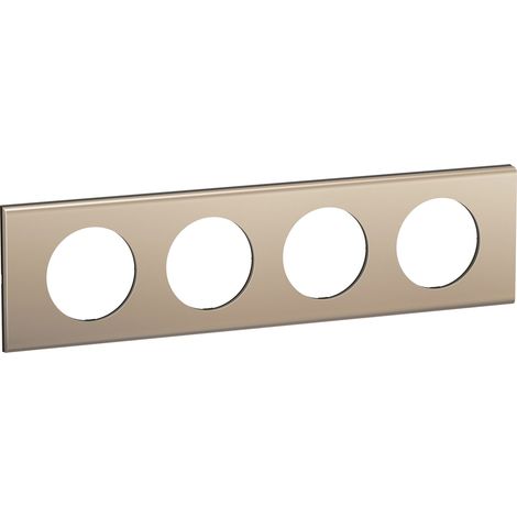 Legrand - Plaque de finition Céliane 4 postes - Nickel Satiné