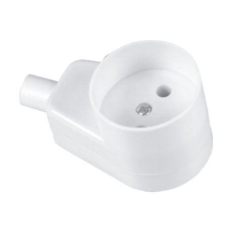 Enchufe angular port谩til 16A 2P 250V blanco GN-160K