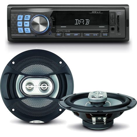 Pack sono voiture Autoradio Muse M-199 DAB 160 Watts + 2 haut parleurs 16,5m 120W