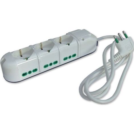 Prolunga Multipresa 3X1 3+6P Ml 5 Fanton - Cavo 5 Metri - 42140
