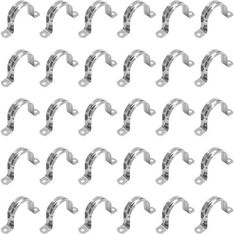 Collier de serrage en acier inoxydable de type U, collier de serrage semi-circulaire pour tuyau d'air et d'eau, fixations pour tuyaux d'eau - 60mm (1/4)