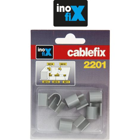 INOFIX CABLEFIX ACCESSOIRES DROITS POUR GAINE ADHÉSIVE 8X7MM GRIS MÉTALLISÉ - LOT DE 10 CAB321175 (1/2)