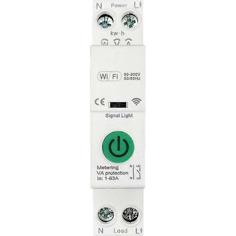Tuya WLAN-fähiger intelligenter Leitungsschutzschalter mit Timer und Überlastschutz (1P+N), Überwachung per App und Fernsteuerung. Kompatibel mit Haushaltsgeräten. (1/5)