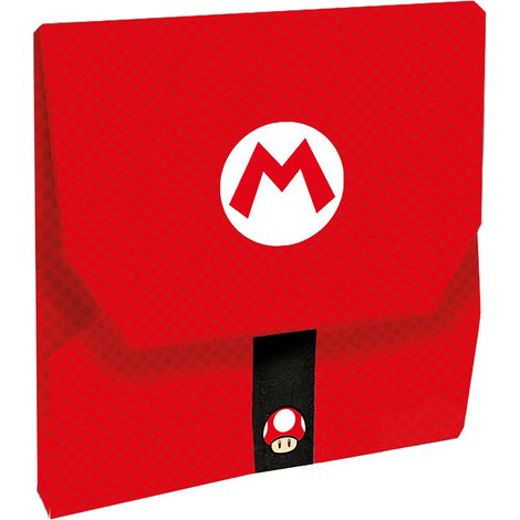 Porta merenda bimbi Super Mario Bross senza BPA, riutlizzabile, lavabile in lavatrice, trasformabile in tovaglia con chiusura in velcro. (1/3)