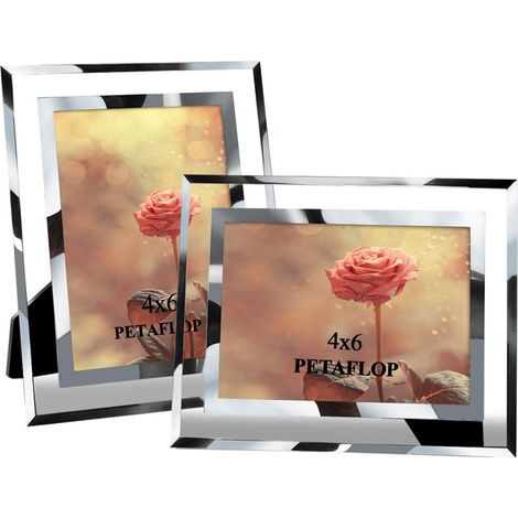 Cadre Photo 10x15 cm en Verre, Cadre Photo Transparent Lot de 2 à Poser sur Table (1/5)