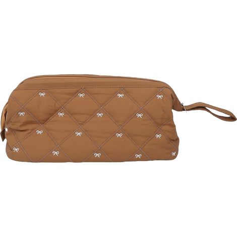 Sac de Voyage matelassé pour Outils de Cheveux, étui de Rangement de Grande capacité avec Ouverture de Cadre Rigide et Poches en Filet (Caramel) (1/5)