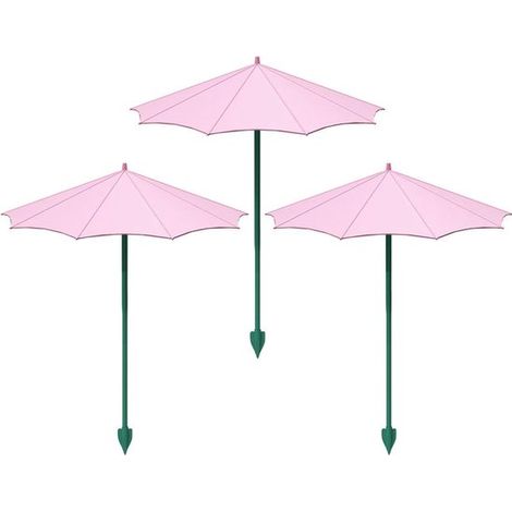 Parasol de jardin pour plantes - 3 pièces - Protection UV - Hauteur 34 cm - Protection pour jeunes plantes - Rose (1/5)