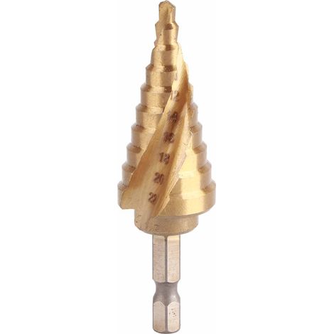 Mèche étagée en acier rapide HSS avec poignée hexagonale pour percer le bois, diamètre 4mm à 22mm, outil de coupe de trous (1/5)