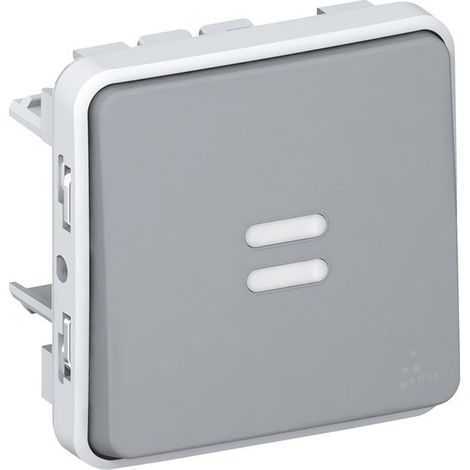 Legrand 069513 Interruptor de luz intermitente o oscilante Plexo componible IP55 10AX 250V - gris