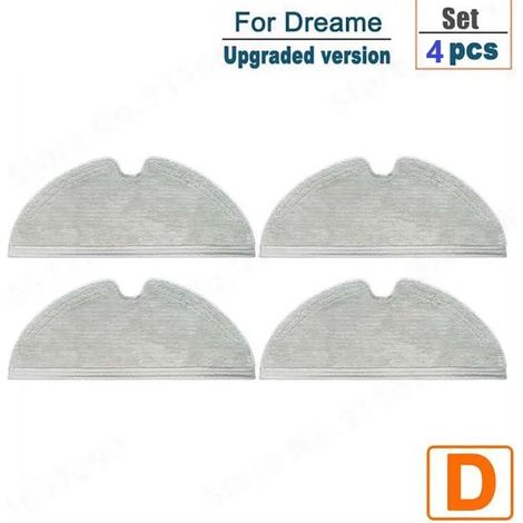 (serpillère 4) Convient aux aspirateurs robots Dreame D9 Bot et L10 Pro : pièces de rechange, brosse principale latérale, filtre et chiffon de nettoyage. Kit d'accessoires pour la maison. (1/4)