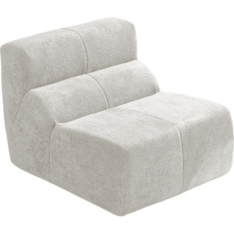 Fauteuil 1 place en tissu velours blanc, compact et confortable, 94 x 110 x 79 cm, sans montage, pour salon, bureau ou petit appartement CHICFURN (1/5)