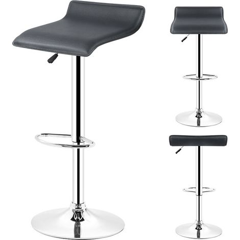 ®Tabouret de bar lot de 2,Chaise de Bar Blanc Pivotant et réglable (1/4)