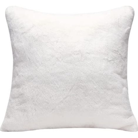Home Furnishing Fluffy Soft Faux Fur Square Pillowcase 45x45CM 2 pieces (White) (1/5)