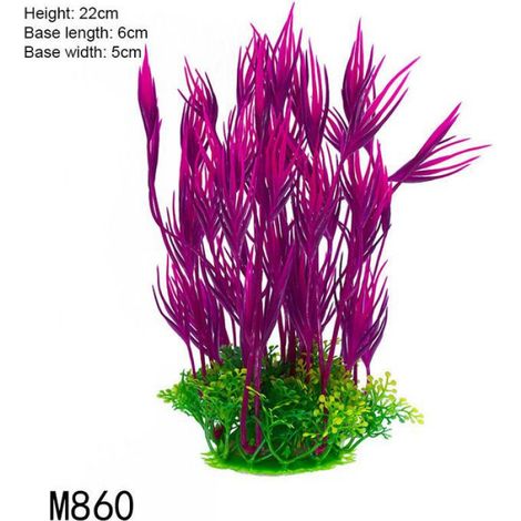 Plantes artificielles en plastique sous-marine pour aquarium,faux arbuste,visualisation d'eau verte,simulation de poisson-5