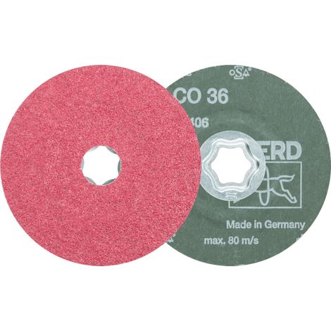 PFERD TOOLS COMBICLICK Keramikkorn Fiberscheibe Ø 115 mm CO36 für hohen Abtrag auf Stahl 25 Stk (1/5)