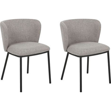 Set of 2 Dining Chairs MINA Grey (1/5)