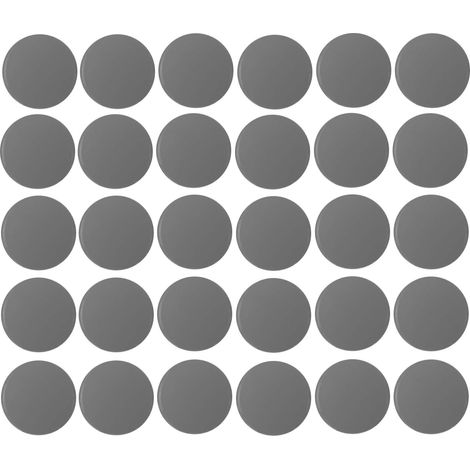 Cyclingcolors – Lot de 30 cache vis adhésifs autocollants diamètre 20mm – Capuchons universels pour meubles – Couleur gris – Épaisseur 0,45mm