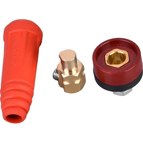 1 Stück DKJ35-50 roter europäischer Schweißkabel-Schnellverbinder/Schnellanschlussadapter (1/5)