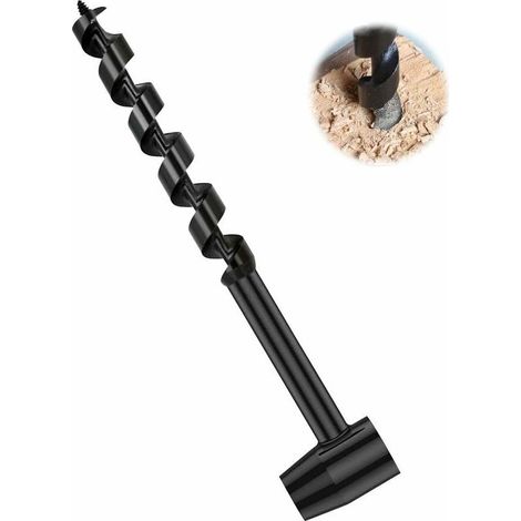 Barrena manual, broca manual multiusos para supervivencia, barrena manual que requiere el uso de un palo de madera, taladros manuales para carpintería, actividades al aire libre y acampada. (1/5)