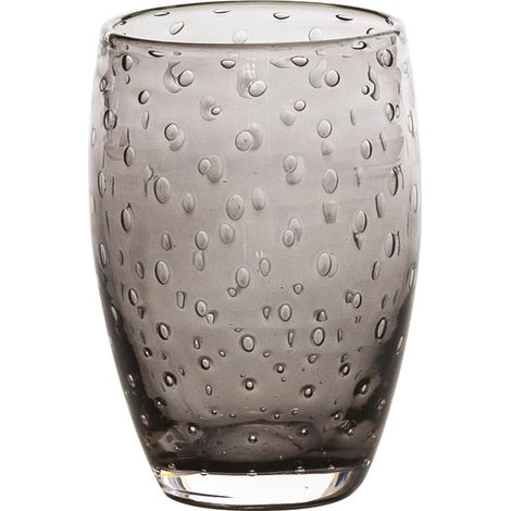 Bolicante Set 6 Bicchieri Tumbler in Vetro Soffiato a Bocca Colore Grigio Design Muranese Artigianale Resistenti Lavabili in Lavastoviglie 6X