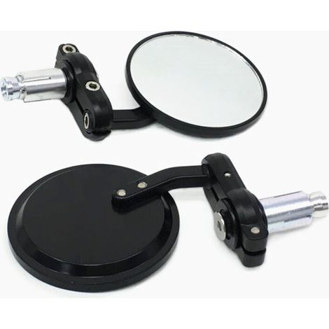Specchietto retrovisore per moto, specchietti universali da 7/8 pollici (22 mm) per estremità manubrio moto, alta definizione, infrangibili. Specchietti rotondi da manubrio da 3 pollici (2 pezzi) (1/4)