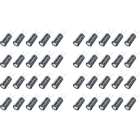 40 condensateurs électrolytiques en aluminium noir 1000 µF 50 V 13 x 25 mm - JBMEDIA (1/4)