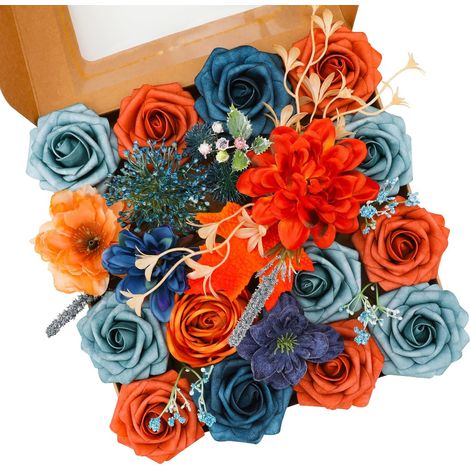 1 Lot Fleurs artificielles, tiges flexibles, soie, centres plastique, mariage, décoration intérieure (1/5)