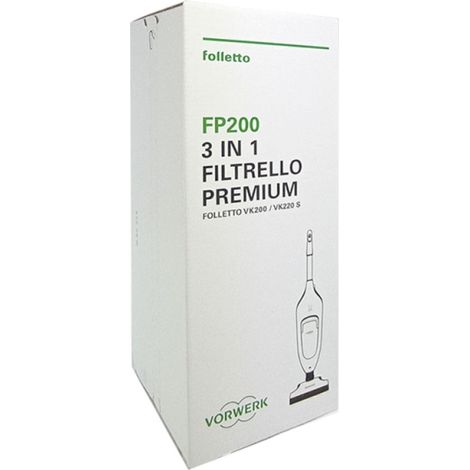 FILTRELLO SACCHETTI PREMIUM FP200 VK200 220S FOLLETTO VORWERK ORIGINALI 01141