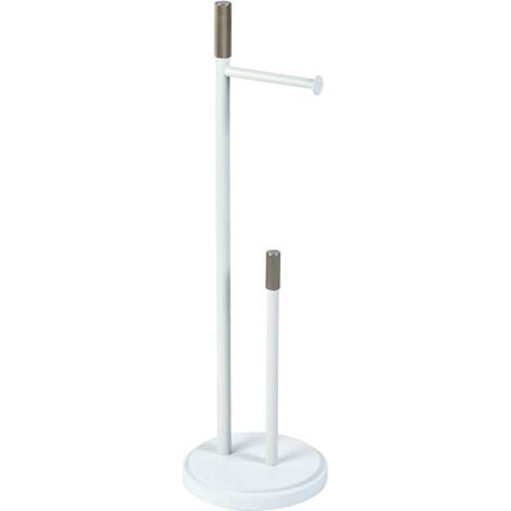Showerdrape Chester White Toilet Roll Holder & Spare Paper Holder Combination (1/3)