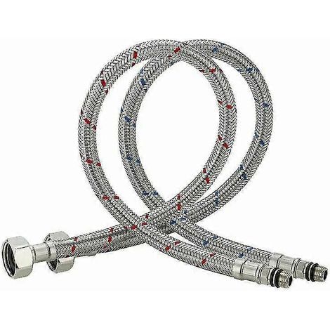 60cm stainless steel single-pole hot and cold water faucet, kitchen mixing faucet with flexible connecting hose.