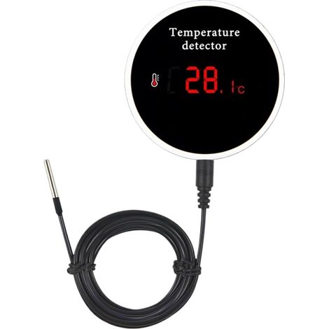 Thermomètre à Eau Capteur De Température 300 Cm, Sonde Filaire, Thermomètre Numérique Smartlife, Thermostat D'eau De Piscine For Maison Connectée, Alarme À Distance (1/4)