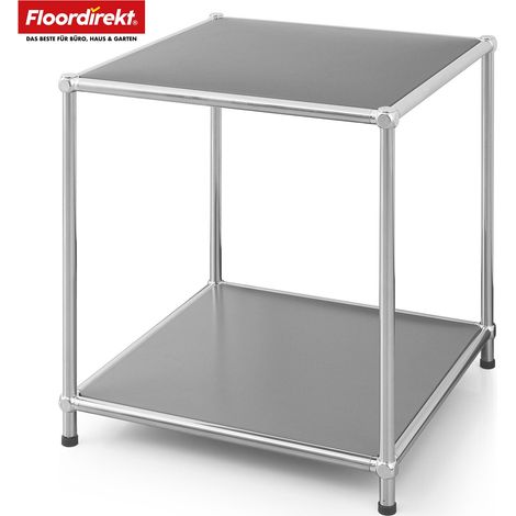 Metallregal Concept Epure MK-012 Offenes Beistell- & Aufbewahrungsregal mit 2 Ablagen Grau