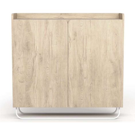 Recibidor zapatero 2 puertas modelo 526 acabado roble claro, 87 cm (alto) x 90 cm (ancho) x 25.5 cm (prof.) (1/5)