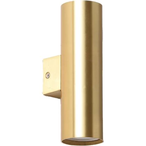 Applique murale métal doré, haut/bas, GU10 18cm (1/5)