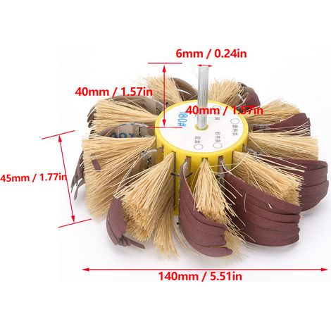 Roue polissage sisal toile émeri montée tige 6 mm pour perceuse à main et électrique 180 (1/5)