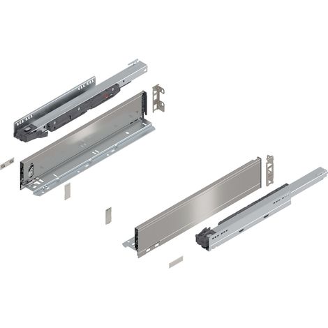 Blum Legrabox pure H M Schubladenschienen Set 1 Paar, 40kg 450mm Tip On Vollauszug, inox