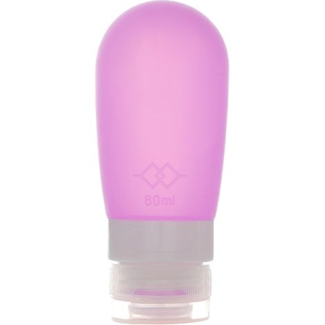 Niedlicher, tragbarer Behälter, runde Silikon-Reiseflasche, Kosmetikaufbewahrungsflasche, lila, 80 ml (1/5)