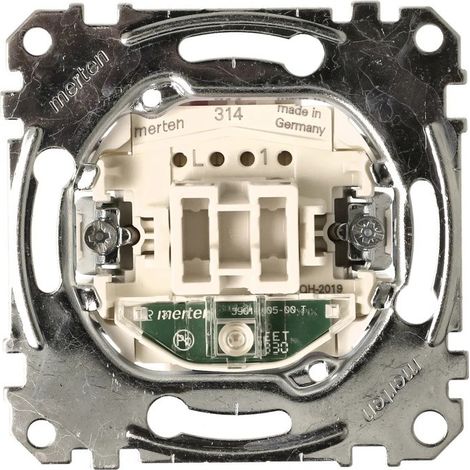 Interrupteur contrôleur double Merten sous crépi, 1 pôle,10AX,AC250V,bornes