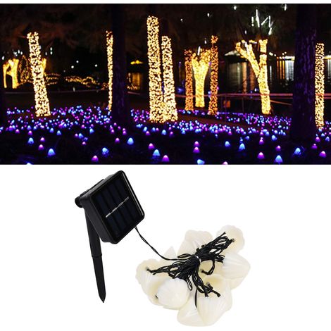 Guirlandes lumineuses LED solaires en forme de champignon, guirlandes décoratives étanches pour terrasse et pelouse, guirlandes de Noël, guirlandes à insérer dans le sol, guirlandes colorées. (1/5)