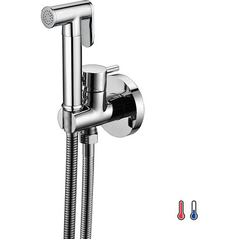 Kibath Grifo WC HIGIENE ÍNTIMA 2 aguas CROMO brillo fabricado en latón (1/5)