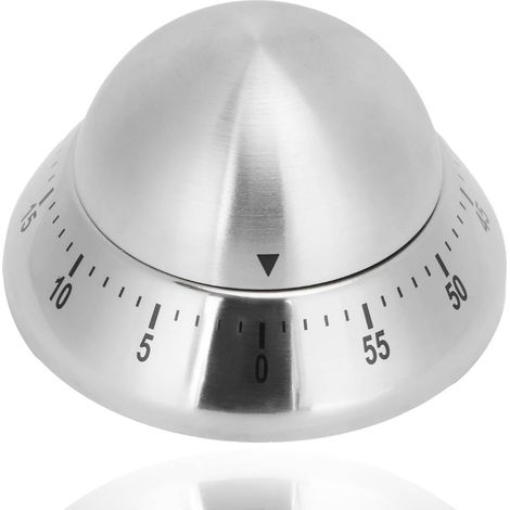 Minuterie de Cuisine mécanique,minuterie de Cuisson en Acier Inoxydable Minuterie à Compte à rebours Manuelle avec pour la Cuisson des Sports de Cuisson (1/5)