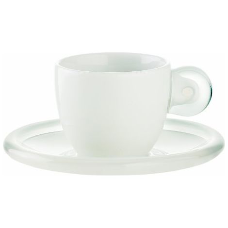 Guzzini Gocce Set 6 Tazzine Caffe con Piattino, Porcellana, 6 unità, 250 ml (Confezione da 1) (1/4)