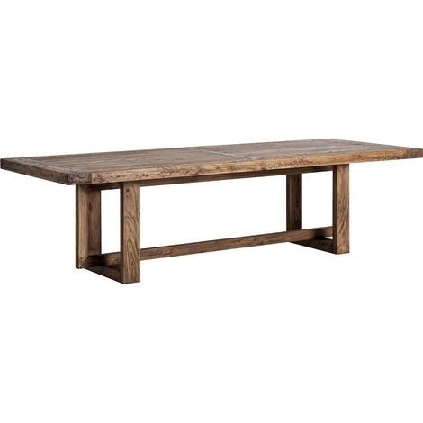 Table de salle à manger contemporaine en bois d'orme marron marbré - Marron bois d'orme marbré (1/5)